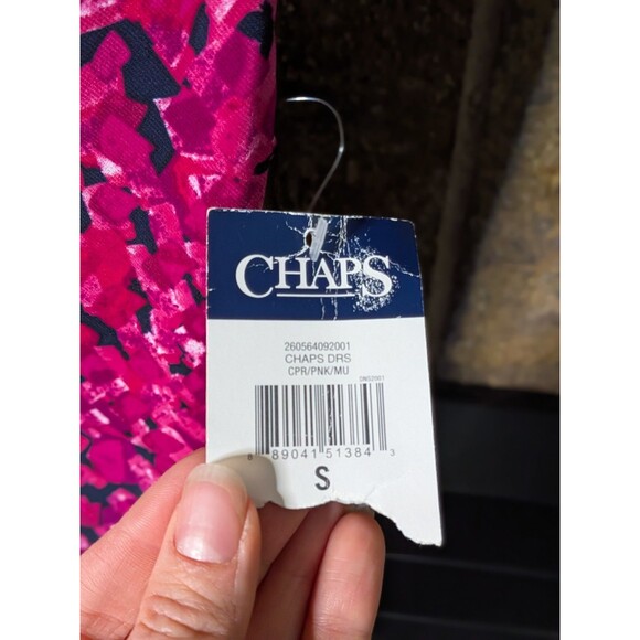 NWT Chaps Womand Geometric Print Magenta Dress Size Small Business Work Party - Picture 2 of 4